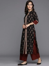👗3 pcs Kuta set (Kurti with plazzo and dupatta )*  Kurti and pant - L