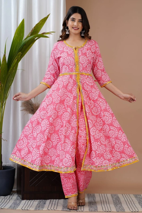 Gorgeous Indian Kurti With Full Set. - Tickle Me Pink, L
