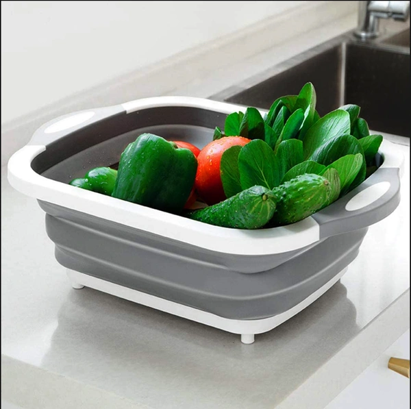 0098A COLLAPSIBLE CUTTING BOARD WITH DISH TUB BASKET