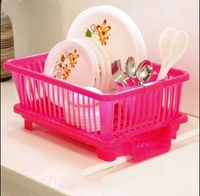 0607A UNBREAKABLE PLASTIC 3 IN 1 KITCHEN SINK DISH DRAINER DRYING RACK