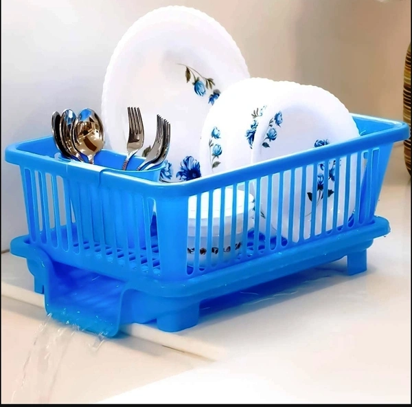 0607A UNBREAKABLE PLASTIC 3 IN 1 KITCHEN SINK DISH DRAINER DRYING RACK
