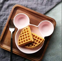 0843 MICKEY SHAPED KIDS/SNACK SERVING SECTIONED PLATE
