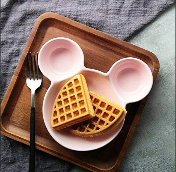 0843 MICKEY SHAPED KIDS/SNACK SERVING SECTIONED PLATE