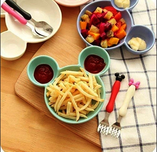 0843 MICKEY SHAPED KIDS/SNACK SERVING SECTIONED PLATE