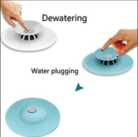 1163 CREATIVE 2-IN-1 SILICONE SEWER SINK SEALER COVER DRAINER (MULTICOLOUR)