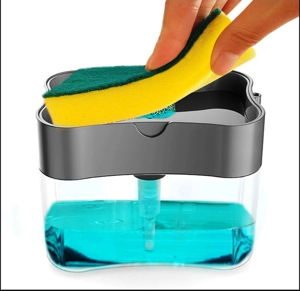 1264 2-IN-1 LIQUID SOAP DISPENSER ON COUNTERTOP WITH SPONGE HOLDER