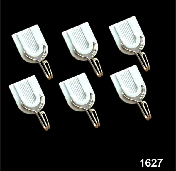 1627 ADHESIVE STICKER ABS PLASTIC HOOK TOWEL HANGER FOR KITCHEN/BATHROOM