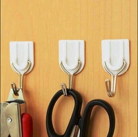 1627 ADHESIVE STICKER ABS PLASTIC HOOK TOWEL HANGER FOR KITCHEN/BATHROOM