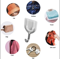 1627 ADHESIVE STICKER ABS PLASTIC HOOK TOWEL HANGER FOR KITCHEN/BATHROOM