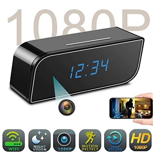 WiFi Spy Camera Clock | Hidden Camera | Night Vision with Audio and Video Security Camera