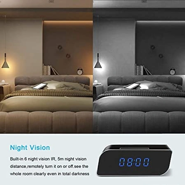 WiFi Spy Camera Clock | Hidden Camera | Night Vision with Audio and Video Security Camera