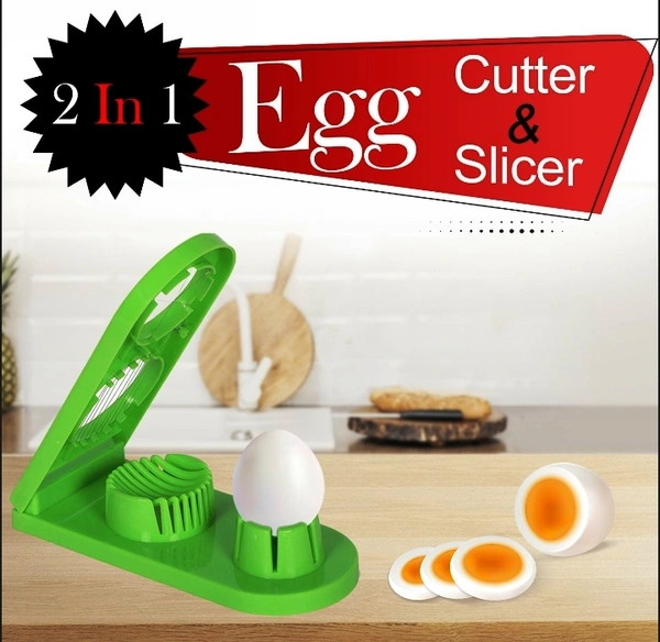2006 2 IN 1 DOUBLE CUT BOILED EGG CUTTER WITH STAINLESS STEEL WIRE FOR EASY SLICING OF BOILED EGGS
