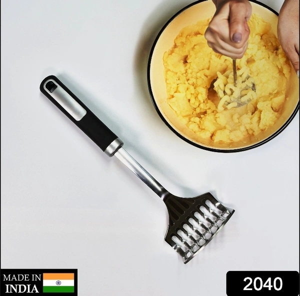 2040 STEEL POTATO MASHER NYLON BLACK HANDLE