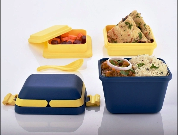 2144 AIRTIGHT LUNCH BOX WITH HANDLE & PUSH LOCK, BENTO LUNCH BOX