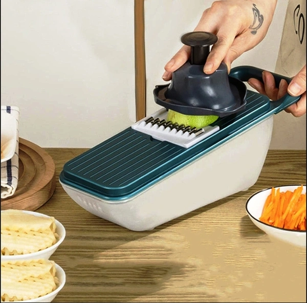 2165 MULTIFUNCTIONAL VEGETABLE SLICER CUTTER ONION AND POTATO SLICER CUTTER WITH 6BLADES AND 1 PEELER
