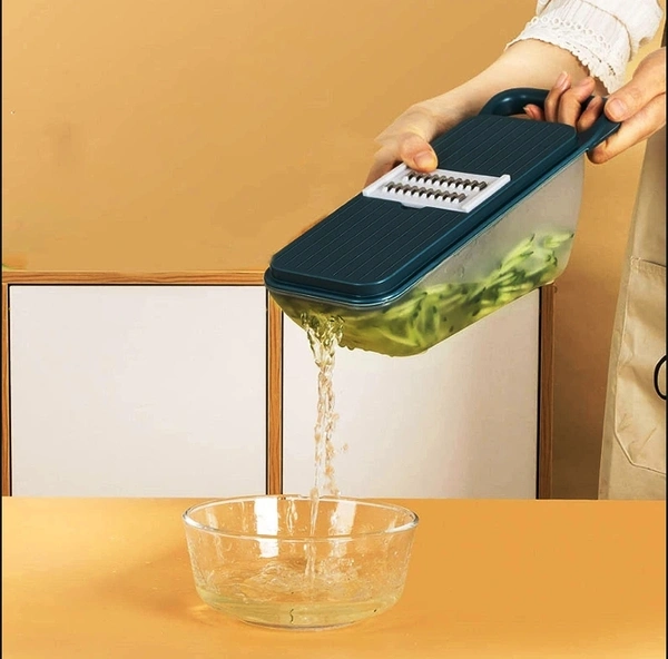 2165 MULTIFUNCTIONAL VEGETABLE SLICER CUTTER ONION AND POTATO SLICER CUTTER WITH 6BLADES AND 1 PEELER