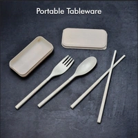 2243 SPOON FORK CHOPSTICKS SET DINNERWARE 3PCS/SET LUNCH TABLEWARE DETACHABLE CUTLERY PORTABLE TRAVEL KITCHEN ACCESSORIES
