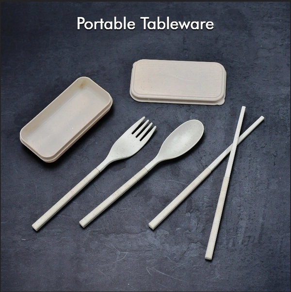 2243 SPOON FORK CHOPSTICKS SET DINNERWARE 3PCS/SET LUNCH TABLEWARE DETACHABLE CUTLERY PORTABLE TRAVEL KITCHEN ACCESSORIES