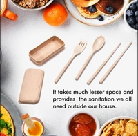 2243 SPOON FORK CHOPSTICKS SET DINNERWARE 3PCS/SET LUNCH TABLEWARE DETACHABLE CUTLERY PORTABLE TRAVEL KITCHEN ACCESSORIES