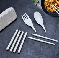 2243 SPOON FORK CHOPSTICKS SET DINNERWARE 3PCS/SET LUNCH TABLEWARE DETACHABLE CUTLERY PORTABLE TRAVEL KITCHEN ACCESSORIES