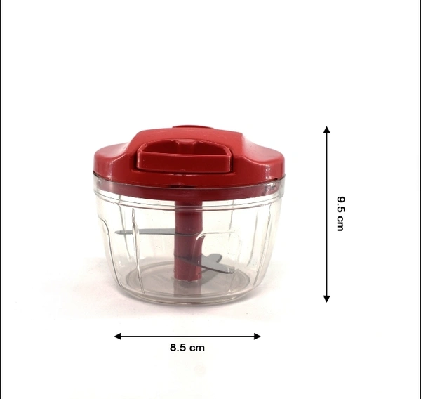 2283R MANUAL RED MINI PLASTIC FOOD CHOPPER WITH EXTRA SHARP BLADES (375 ML)