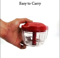 2283R MANUAL RED MINI PLASTIC FOOD CHOPPER WITH EXTRA SHARP BLADES (375 ML)