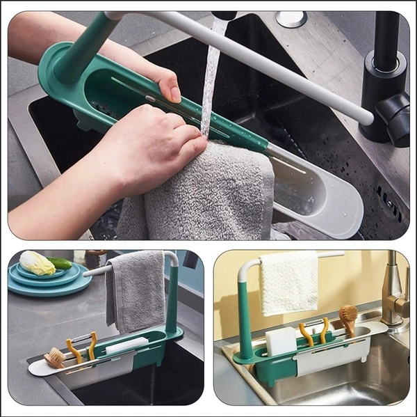 2370 EXPANDABLE KITCHEN DRYING BASKET RACK FOR KITCHEN USE