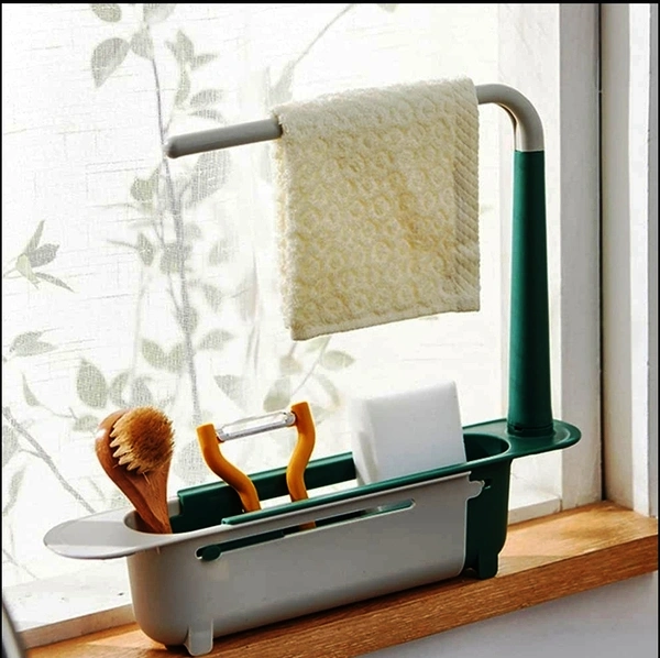 2370 EXPANDABLE KITCHEN DRYING BASKET RACK FOR KITCHEN USE