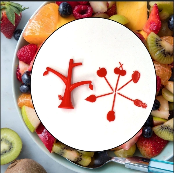 2719 6 PC FRUIT FORK WIDELY USED FOR FRUITS AND VEGETABLE SALADS WHILE EATING THEM, BECAUSE OF ITS POINTED EASY PICKUP SHAPE AND ALL.