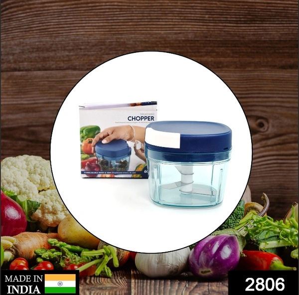 2806 MANUAL MINI SMALL PLASTIC FOOD CHOPPER WITH EXTRA SHARPE BLADES