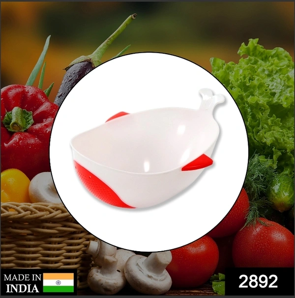 2892 PLASTIC RICE PULSES FRUITS VEGETABLE NOODLES PASTA WASHING BOWL AND STRAINER