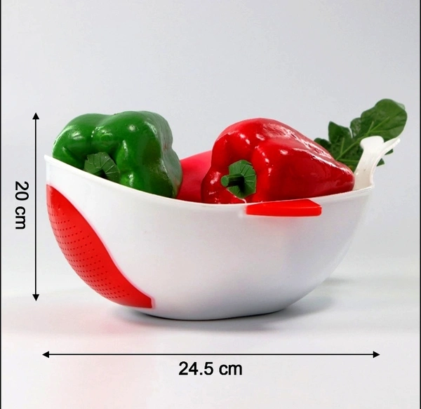 2892 PLASTIC RICE PULSES FRUITS VEGETABLE NOODLES PASTA WASHING BOWL AND STRAINER