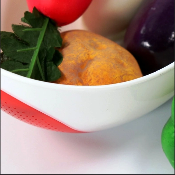 2892 PLASTIC RICE PULSES FRUITS VEGETABLE NOODLES PASTA WASHING BOWL AND STRAINER
