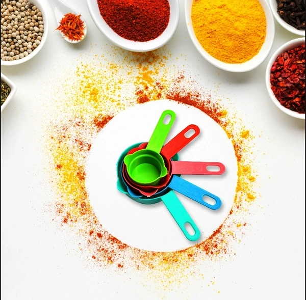 2906 10PCS PLASTIC MEASURING SPOONS AND CUPS SET FOR HOME KITCHEN COOKING