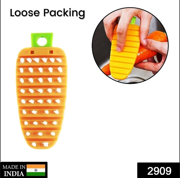 2909 VEGETABLE SCRUBBING BRUSH, VEGETABLE SCRUBBER NON‑TOXIC FRUIT BRUSH CARROT SHAPE VEGETABLE BRUSH FOR POTATO FOR VEGETABLE
