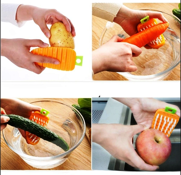 2909 VEGETABLE SCRUBBING BRUSH, VEGETABLE SCRUBBER NON‑TOXIC FRUIT BRUSH CARROT SHAPE VEGETABLE BRUSH FOR POTATO FOR VEGETABLE