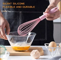 2930 MANUAL WHISK MIXER SILICONE WHISK, CREAM WHISK, FLOUR MIXER, ROTARY EGG MIXER, KITCHEN BAKING TOOL.