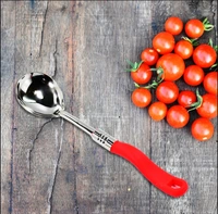 2939 STAINLESS STEEL BLASTING SPOON WITH PLASTIC HANDLE.
