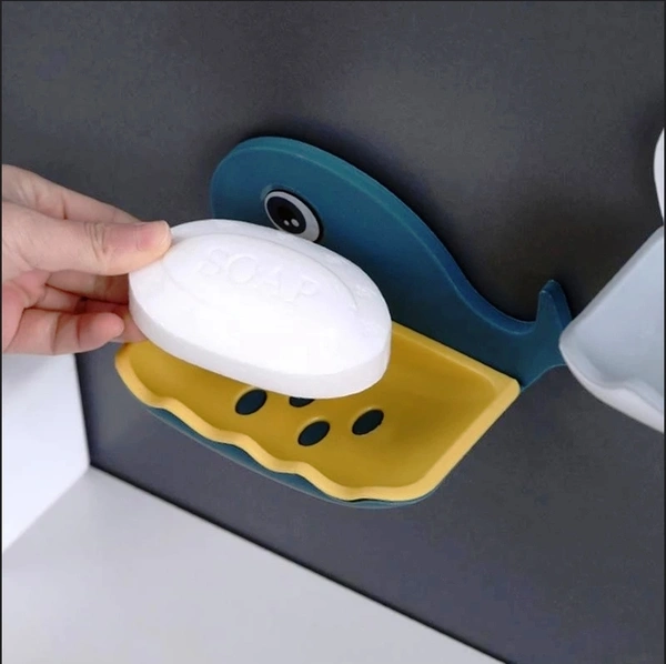 4047A FISH SHAPE DOUBLE LAYER ADHESIVE WATERPROOF WALL MOUNTED SOAP BAR HOLDER STAND RACK FOR BATHROOM SHOWER WALL KITCHEN