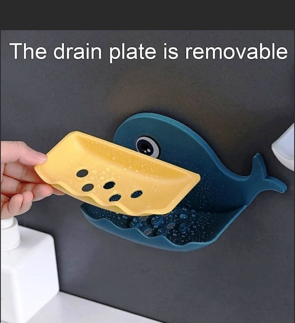4047A FISH SHAPE DOUBLE LAYER ADHESIVE WATERPROOF WALL MOUNTED SOAP BAR HOLDER STAND RACK FOR BATHROOM SHOWER WALL KITCHEN