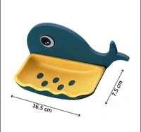 4047A FISH SHAPE DOUBLE LAYER ADHESIVE WATERPROOF WALL MOUNTED SOAP BAR HOLDER STAND RACK FOR BATHROOM SHOWER WALL KITCHEN
