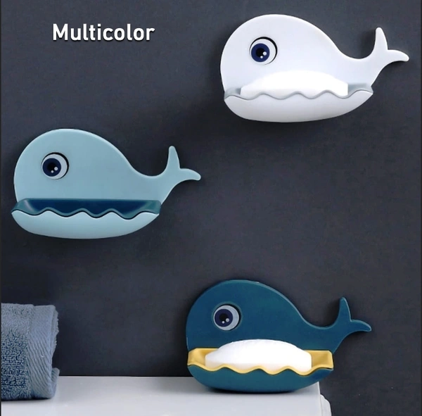 4047A FISH SHAPE DOUBLE LAYER ADHESIVE WATERPROOF WALL MOUNTED SOAP BAR HOLDER STAND RACK FOR BATHROOM SHOWER WALL KITCHEN