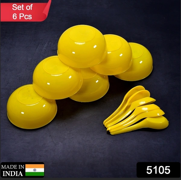 5105 SOUP BOWL SPOON SET PLASTIC FOR KITCHEN & HOME USE