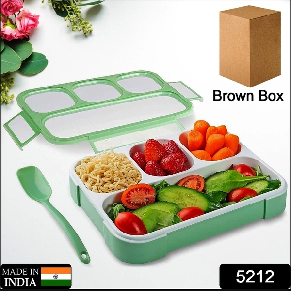 5212 LUNCH BOX 4 COMPARTMENT WITH LEAK PROOF LUNCH BOX FOR SCHOOL & OFFICE USE