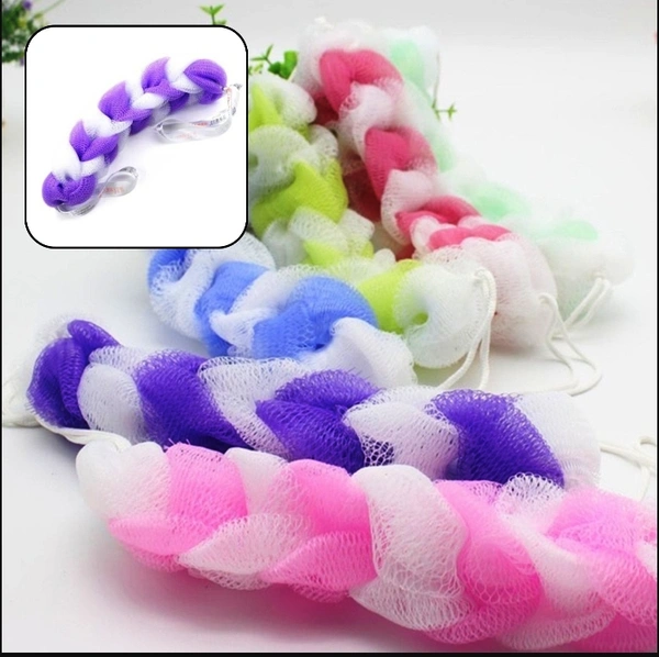 6073 HANGING BATH SHOWER LONG LARGE SIZE LOOFAH SPONGE POUF BODY SCRUBBER (PACK OF 6)
