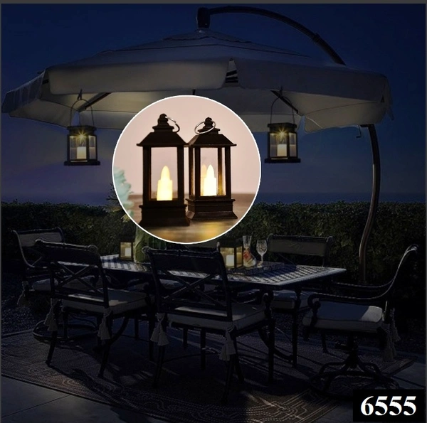 6555 CLASSIC STYLE LANTERN WITH ARTIFICIAL RUSTIC BATTERY-OPERATED FLAMELESS CANDLE LIGHT FOR HOME DECORATION - GOOD FOR INDOOR & OUTDOOR USE  (1 PIECES)