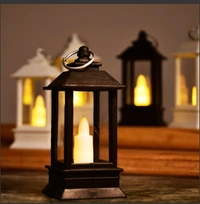 6555 CLASSIC STYLE LANTERN WITH ARTIFICIAL RUSTIC BATTERY-OPERATED FLAMELESS CANDLE LIGHT FOR HOME DECORATION - GOOD FOR INDOOR & OUTDOOR USE  (1 PIECES)