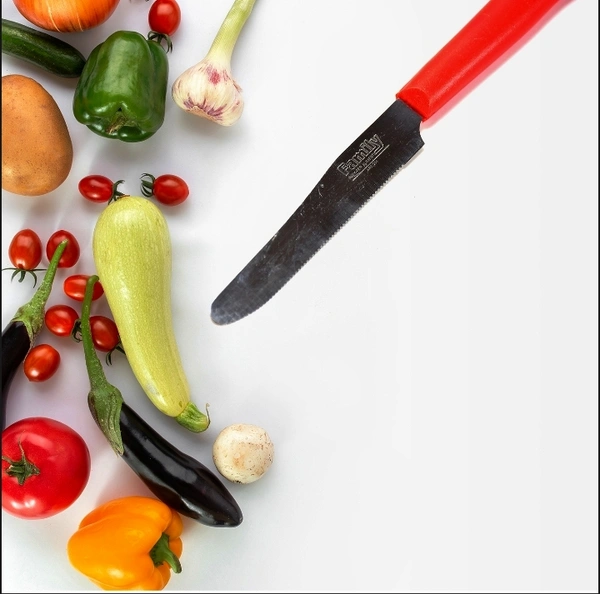 7092 RED KITCHEN KNIFE STEAK AND VEGETABLE KNIFE - RAZOR SHARP POINTED TIP