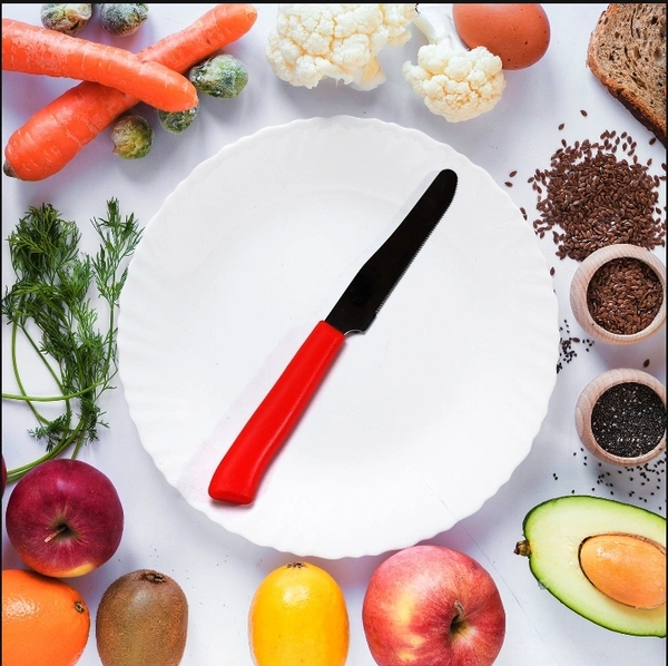 7092 RED KITCHEN KNIFE STEAK AND VEGETABLE KNIFE - RAZOR SHARP POINTED TIP