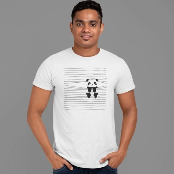Men's White Cotton Printed Round Neck Tees - 2XL